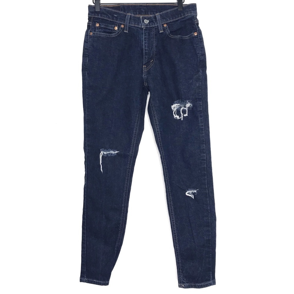 LEVI'S 531 Dark Wash Distressed Slim Fit Jeans 30W 30L